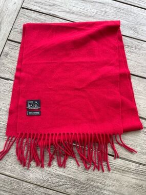 Jos. A. Bank Red Cashmere Fringe Scarf